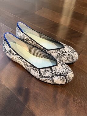 Rothy’s  Women's Snake Print Ballet Flats - Black & White